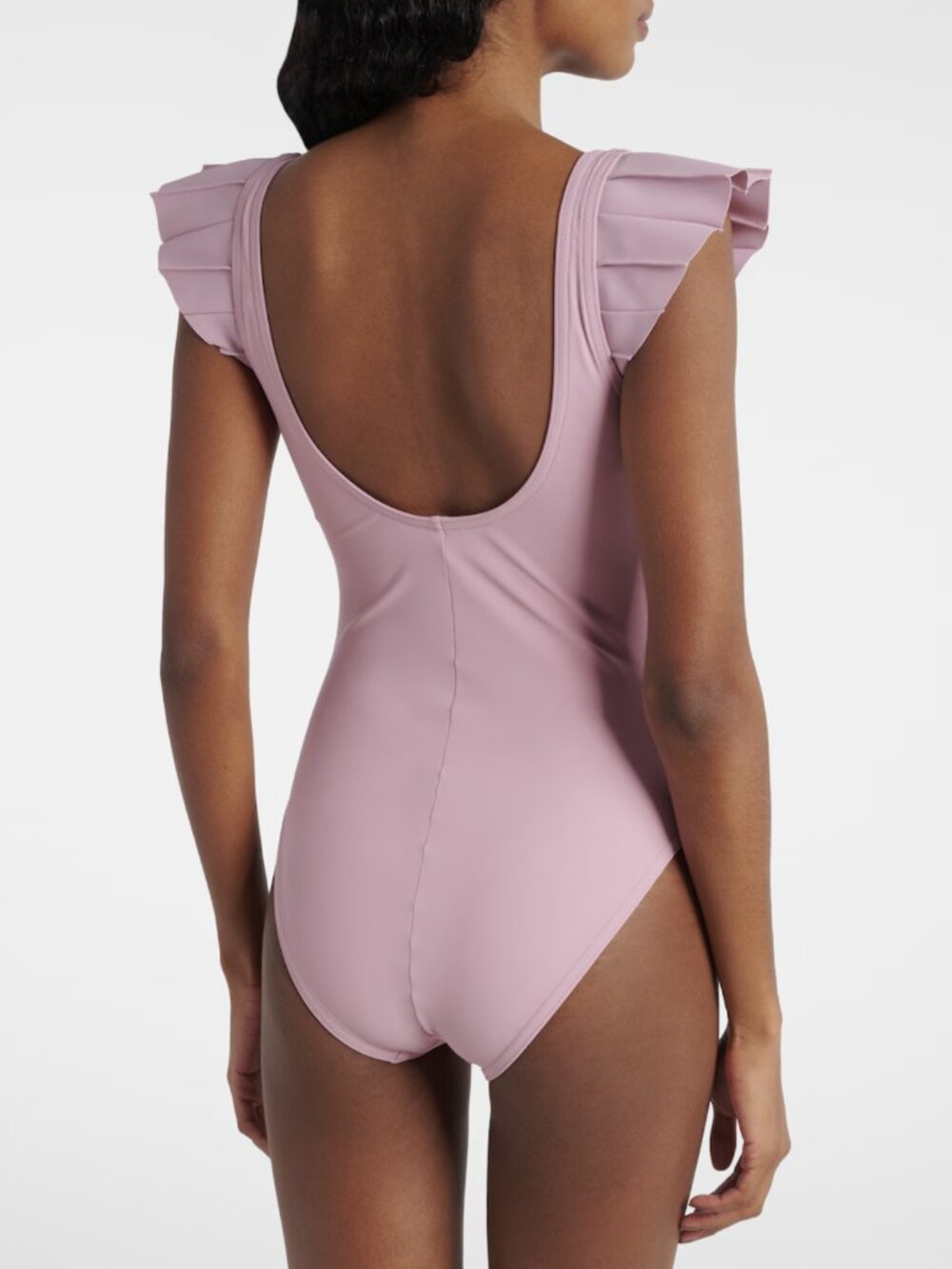 Karla Colletto Alora Ruffle One-Piece Swimsuit Dusty Pink US 10 - Picture 2 of 7